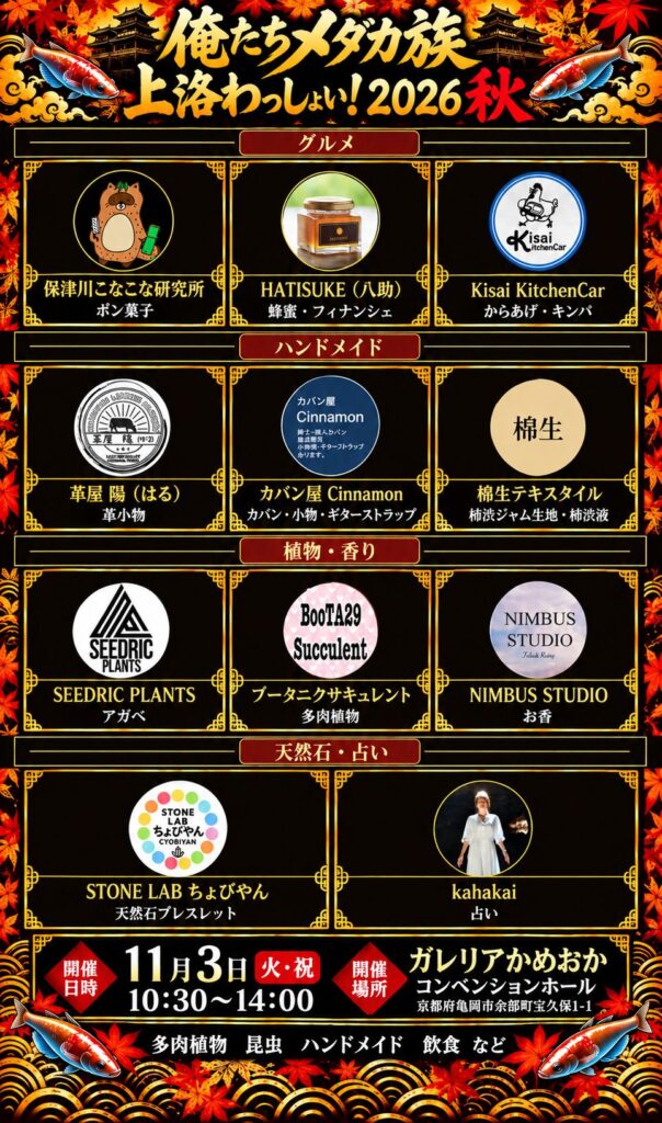 俺たちメダカ族上洛わっしょい！2026 秋