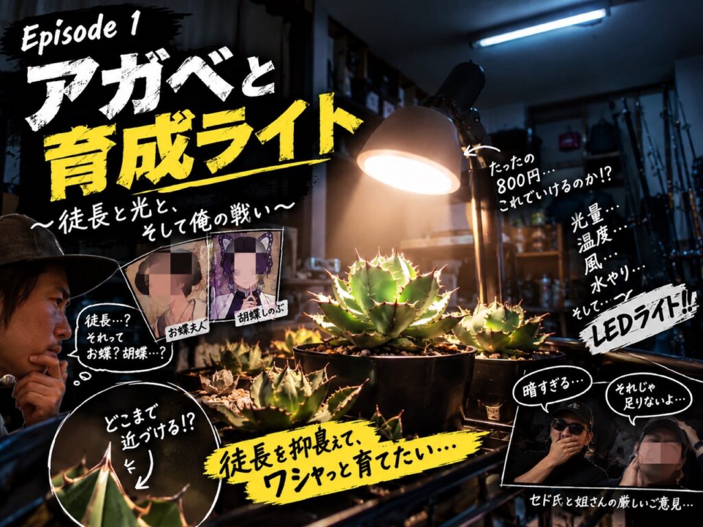 アガベと育成LEDライト